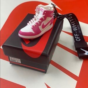 Pink N White Jordan 1 Retro 3D Keychain! 🔥